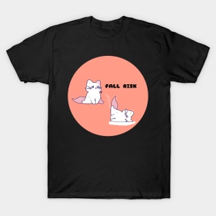 Fall Risk disability awareness cute cat T-Shirt